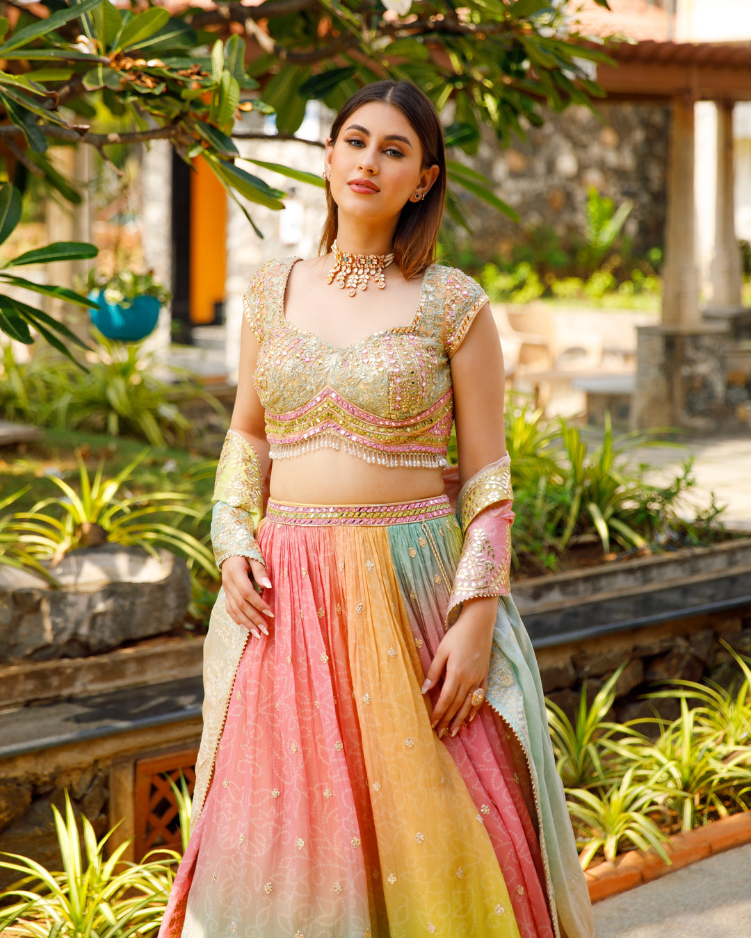 LEHENGA-BABY PINK-ORGANZA-KSY577214