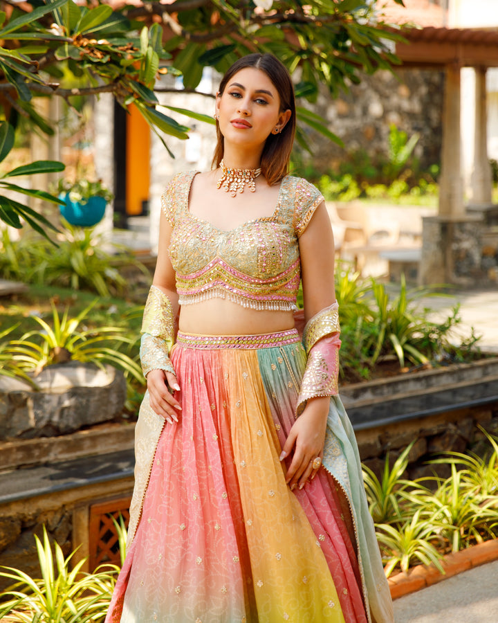 LEHENGA-BABY PINK-ORGANZA-KSY577214