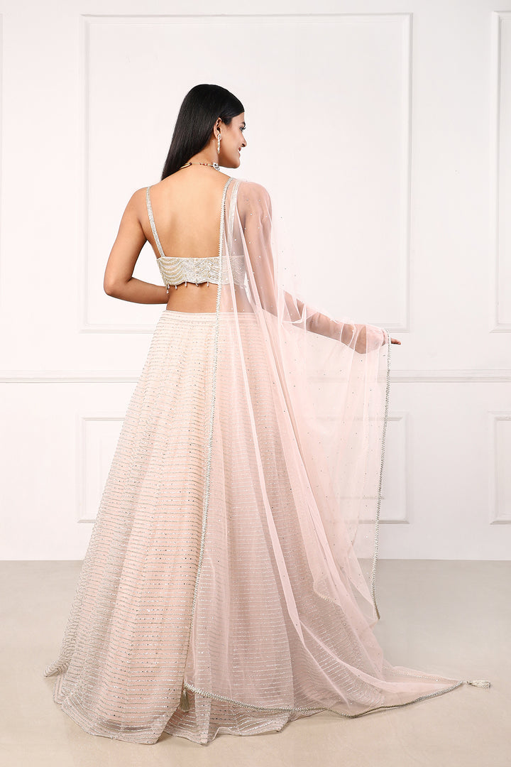 LEHENGA-CHOLI-LIGHT PEACH-NET-KSY451144