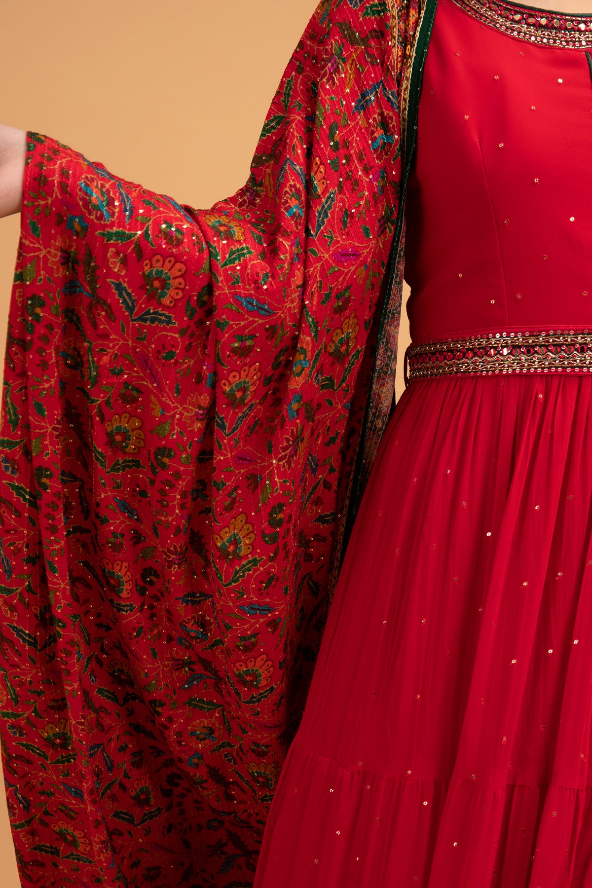 Krista Black and Dark Red Wedding Dress| Brides & Tailor