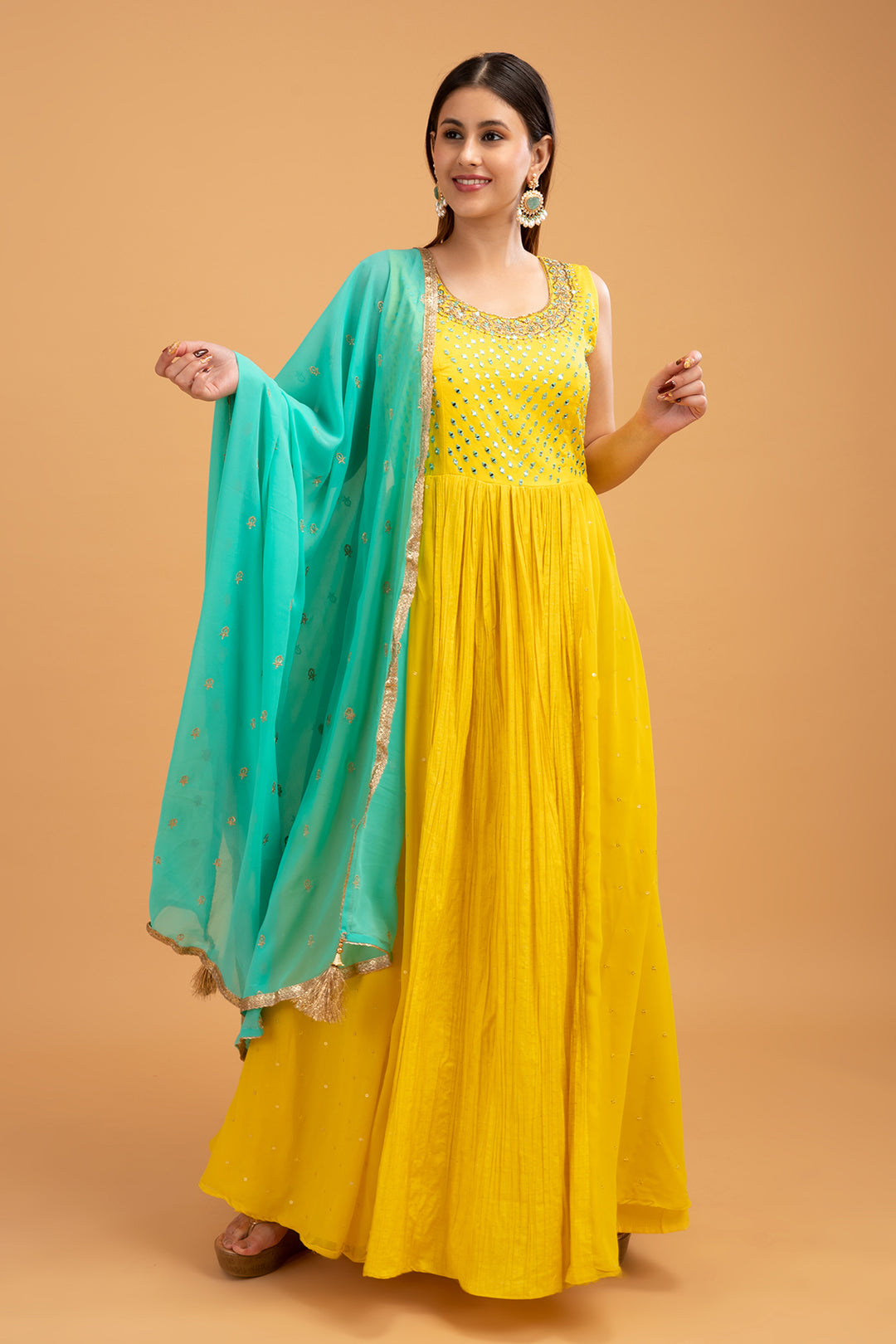 GOWN-YELLOW-SILK-KSY560180