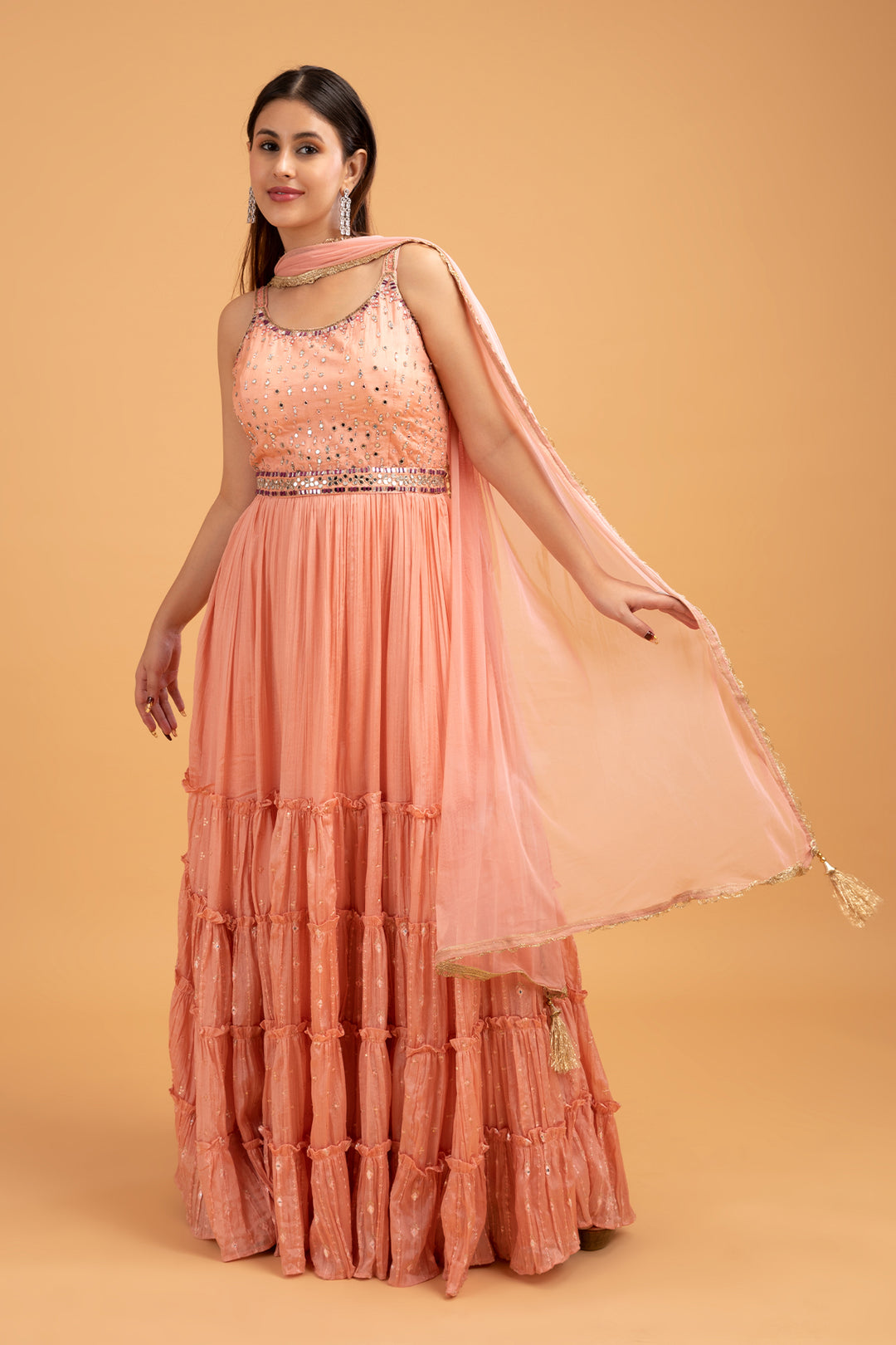 GOWN-PEACH-GEORGETTE-KSY560148