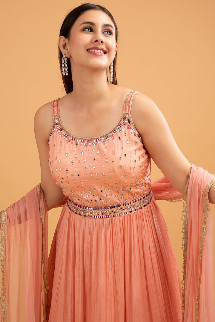 GOWN-PEACH-GEORGETTE-KSY560148