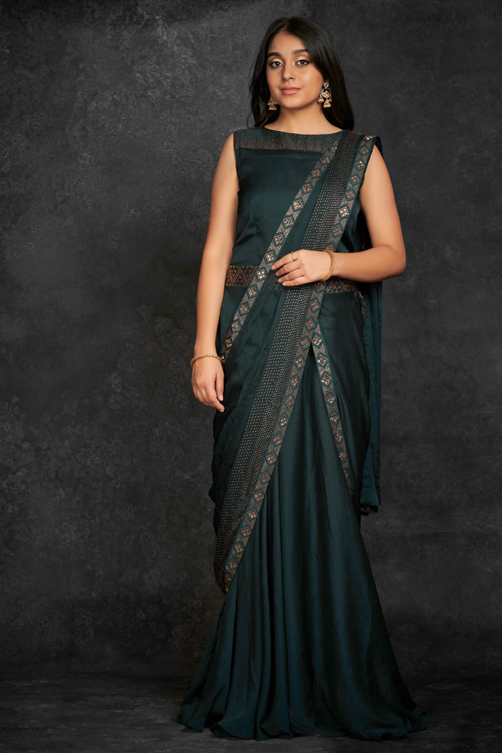 ANARKALI-DARK GREEN-GEORGETTE-KSY385277