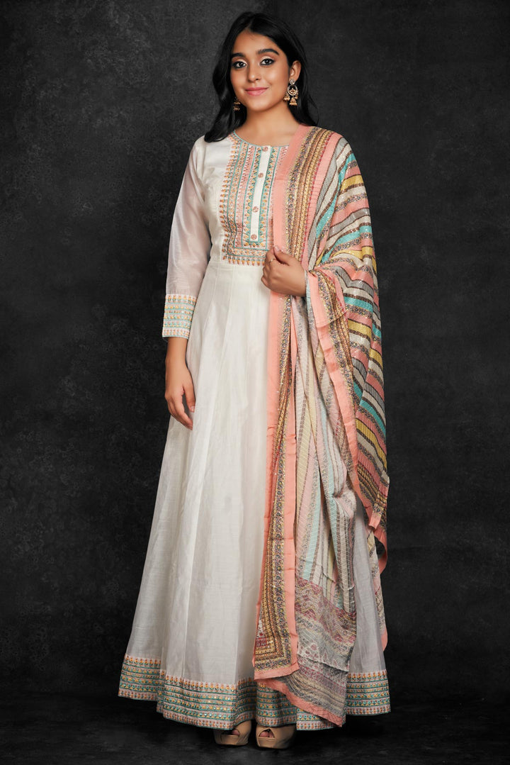 SALWAR SUIT-CREAM-CHANDERI-KSY385657