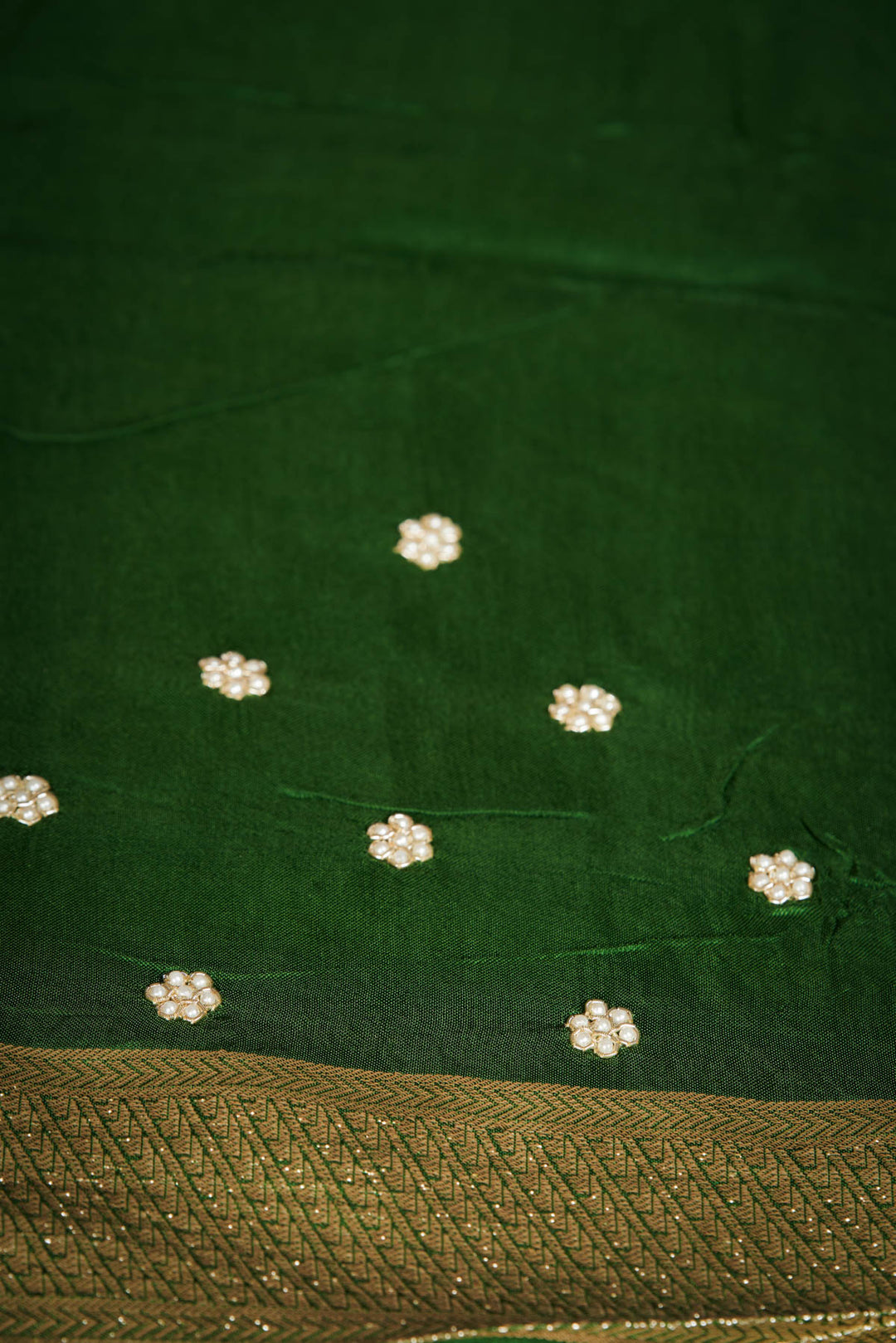 HANDLOOM-SAREE-GREEN-BANARAS SILK-KSY387501